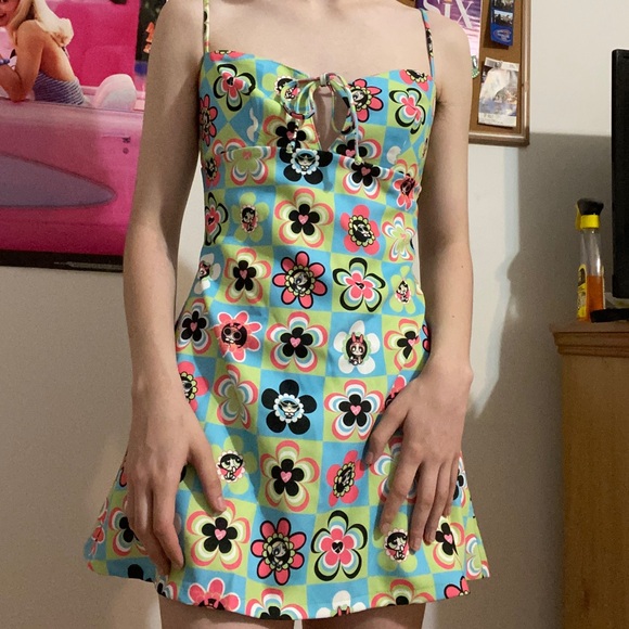 dolls kill x powerpuff girls POWER OF THE FLOWER MINI DRESS - Picture 1 of 4